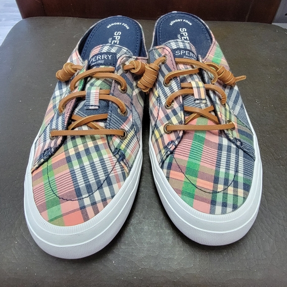 sperry canvas mules